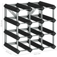thumbnail image 3 of vidaXL Wine Rack for 12 Bottles Black Solid Pine Wood, 3 of 4