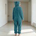 thumbnail image 5 of OGLCCG Girls Fleece Zip Up Jumpsuits Kids Hooded Rompers Long Sleeve Soft Fuzzy Onesie Warm Cute Winter Clothes(Green,5-6 Years), 5 of 6