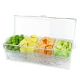 Hxlamzoo Large Ice Chilled Condiment Server with Lid and 4 Removable