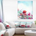 thumbnail image 1 of Coquelicots Rouges sur Fond Bleu - Impression sur Toile Florale, 1 of 3