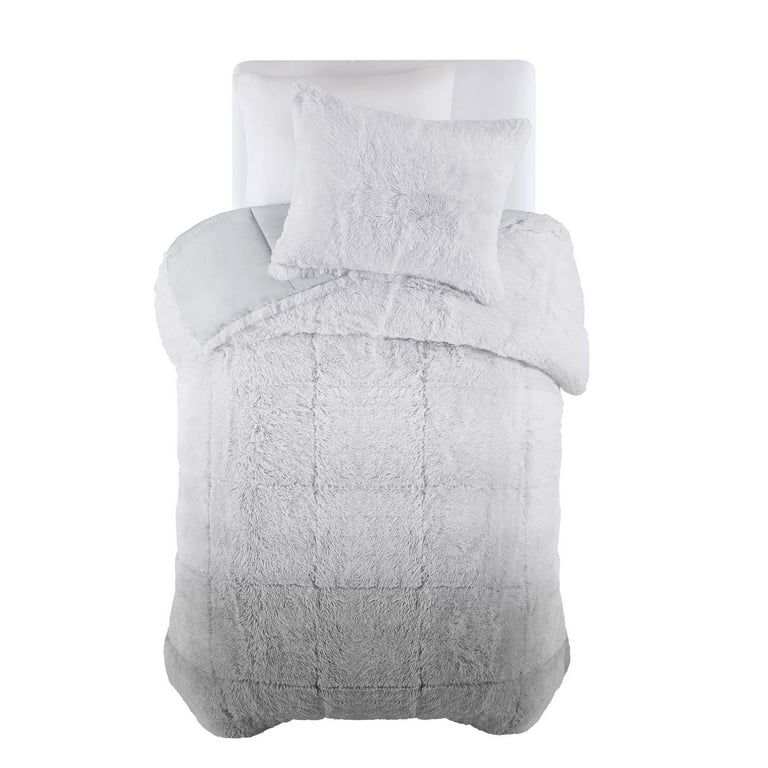Wellboo Grey Velvet Comforter Sets Queen Size Women Men Solid Gray Fluffy  Bedding Comforters Modern Dark Grey Plush Aesthetic Quilts Plain Gray  Shaggy