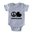 thumbnail image 1 of CafePress - FIN Peace Love Weimaraner - Cute Infant Baby Football Bodysuit, 1 of 1