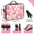 thumbnail image 3 of Large Travel Artist Makeup Bag With Adjustable Dividers &12 Brush Slots Portable Cosmetic Organizer Puffed Candy, 3 of 7