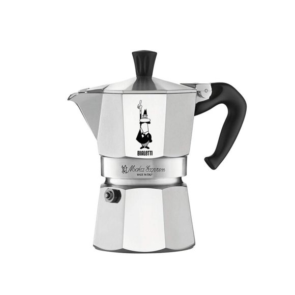 Bialetti Pot Moka avec Poignée Ergonomique Anti-Écaille, 3 Tasses