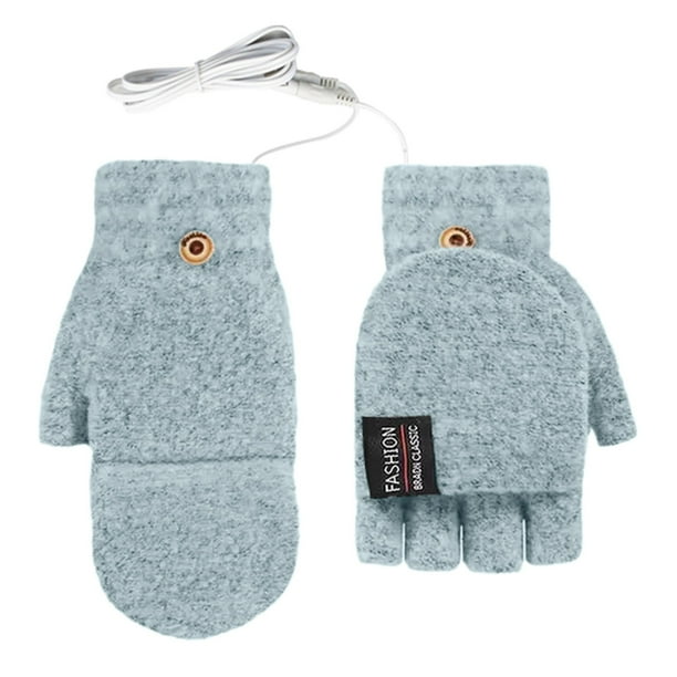 USB Flip Guantes Caliente Doble Calefacción Guantes Medio Dedo Pantalla Caliente Flip Cubierta Invierno Calefacción Suministros
