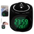 thumbnail image 4 of Kironypik LED Projection Alarm Clock Clocks Digital Electronic Thermometer Temperature Display Home Travel Living Room Bedroom Black, 4 of 6
