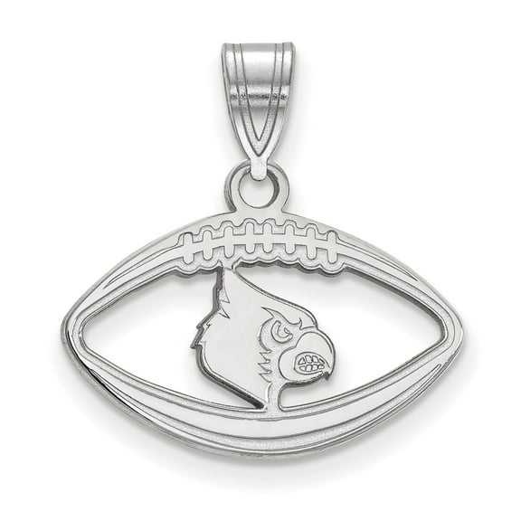 Women's Louisville Cardinals Sterling Silver Logo Football Pendant