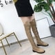 thumbnail image 5 of Minnieouse Botas hasta la rodilla para mujer, vendaje con cremallera lateral, cabeza redonda suave, suela de goma, botas altas hasta el muslo, zapatos sexis Calzado Marrón oscuro 4 Minnieouse AP013397-22, 5 of 6