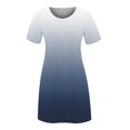 thumbnail image 4 of Ersazi Robe pour Femmes 2023 Mode pour Femmes Col Rond Chandail à Enfiler avec Manches Courtes Imprimées Décontractée Ample Longueur Genou en Liquidation Bleu G, 4 of 4
