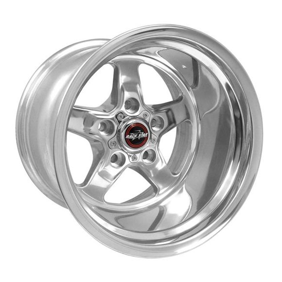 Race Star 92-512247DP 15 x 12 in. & 5x4.75 BC 4 in. BS 92 Drag Star Direct Drill Polished Wheel