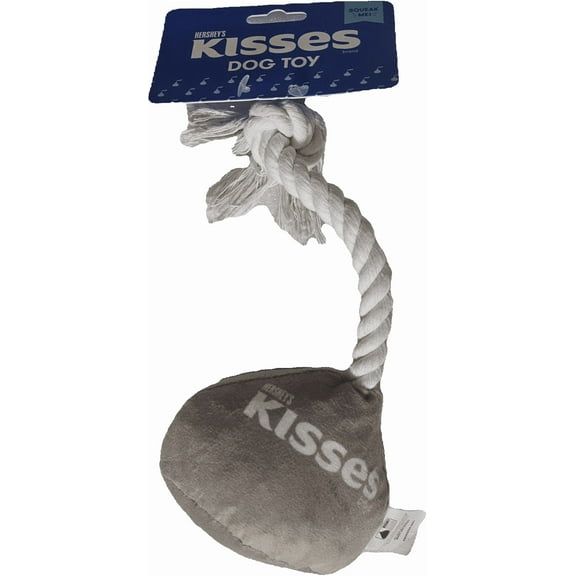 Hershey's Kissees Braided Dog Toy, White and Brown Cotton Rope