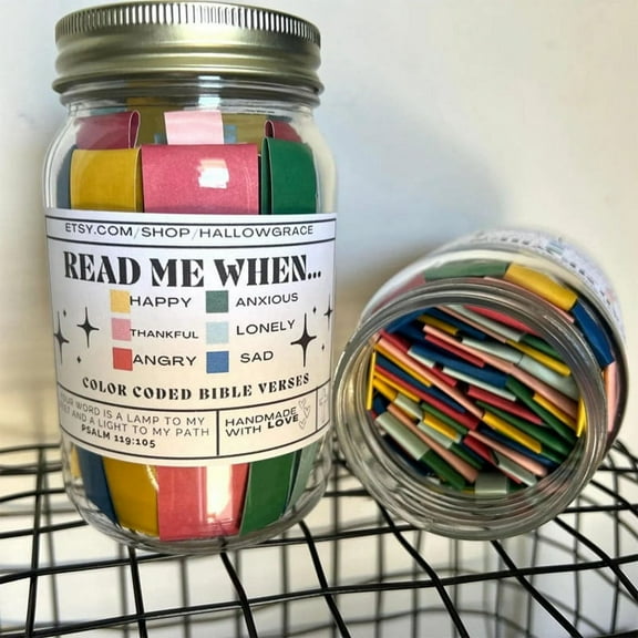 Bible Verses Jar for Emotions and ,Bible Verses in A Jar,Scripture Jar, God's Encouragement,Prayer Request,A