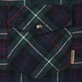 thumbnail image 5 of COEVALS CLUB Men's Flannel Western Pearl Snap Corduroy Lined Plaid Work Long Sleeve Shirts 11 Dark Green Black 3X-Large, 5 of 7