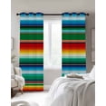 thumbnail image 4 of Mexican Stripes Blackout Curtains for Bedroom Living Room Darkening Curtains 96 Inches Long Colorful Striped Mexican Fiesta Theme Window Curtain 2 Panels Set Window Treatment Grommet Drapes 52"x96", 4 of 9