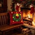 thumbnail image 4 of Soft Velvet Round Tufted Throw Pillow with Star Snowflake Ball Motifs, Christmas Embossed Decorative Cushion for Sofa Couch Bed and Living Room Decor (Multicolor), 4 of 6