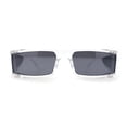 thumbnail image 3 of Windbreaker Side Panel Lens Flat Top Narrow Rectangle Sunglasses Clear Black, 3 of 4