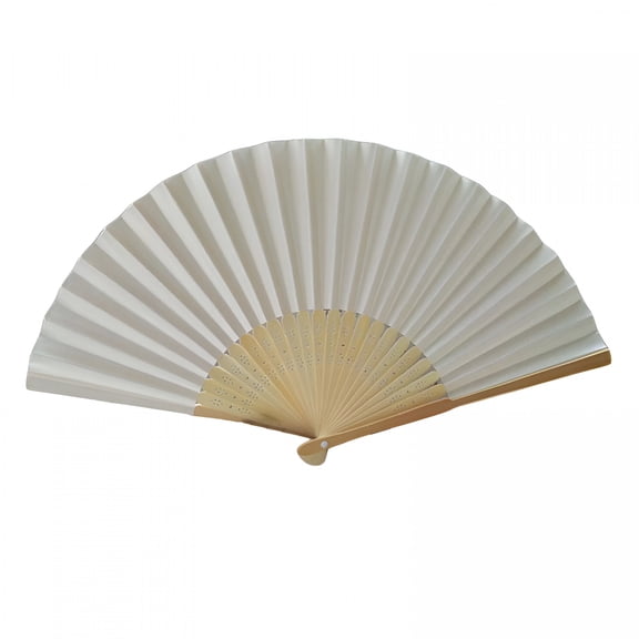 ACDANC Large Holographic Folding Hand Fan,Line Dance Popping Fan,Clap Fans for Line Dancing,Foldable Craft Holding Black Colors Hand Fan (White)