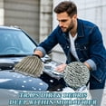 thumbnail image 4 of Microfiber Car Wash Gloves With Chenille & Polyester Terry Scratch-Free Cleaning Elastic Cuffs Elegant Bow Pattern, 4 of 8