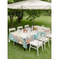 thumbnail image 4 of Outdoor Tablecloths with Umbrella Hole & Zipper, Beige Coastal 54x80 Inch Tablecloth Rectangle, Summer Nautical Beach Coral Starfish Waterproof Table Cloth, Patio/Pool/Picnic Table Covers, 4 of 8