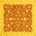 thumbnail image 1 of Ahgly Company Machine Washable Indoor Square Oriental Yellow Traditional Area Rugs, 5' Square, 1 of 4