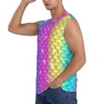 thumbnail image 3 of Haiem Men's Rainbow Scales2 Print Tank Tops Summer Sleeveless Cut Off Workout T-Shirts Fitness Vest Athletic Undershirts-X-Large, 3 of 8