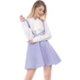 thumbnail image 1 of Vestido Allegra K de San Patricio con Decoración de botones tirantes Acampanado Purpúreo claro S, 1 of 6