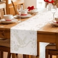 thumbnail image 5 of Beige Crane Silhouette Table Runner 70 Inches, Modern Abstract Flowers Botanical Bed Runner Dresser Scarves Tabletop for Indoor Outdoor Parties/Ceremony/Banquet, 13" x 70", 5 of 9