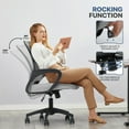 thumbnail image 4 of MoNiBloom Office Chair Mid Back Swivel Lumbar Support Desk Chair, Height Adjustable Ergonomic Mesh Computer Chair with Armrest, Light Gary, 4 of 11
