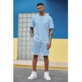 thumbnail image 4 of COOFANDY Men's Waffle Shirt and Shorts Set 2 Piece Outfits Casual Summer Tracksuits Set with Pockets, 4 of 5