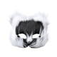 thumbnail image 2 of Máscara de animal de media cara jinwen Máscara de Halloween Cosplay Adultos Novedad Cara Blanco negro, 2 of 8