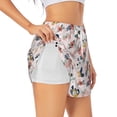 thumbnail image 3 of Lsque Rose Flowers Printed Women's Running Shorts with Liner Pockets,Elastic Quick Dry Workout Athletic Gym Yoga Shorts,Womens High Waist Shorts-XX-Large, 3 of 9