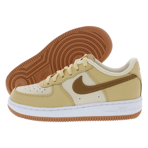 Nike Force 1 LV8 Leather PS Girls Shoes Size 3, Color: Pearl White/Ale Brown/Sesame