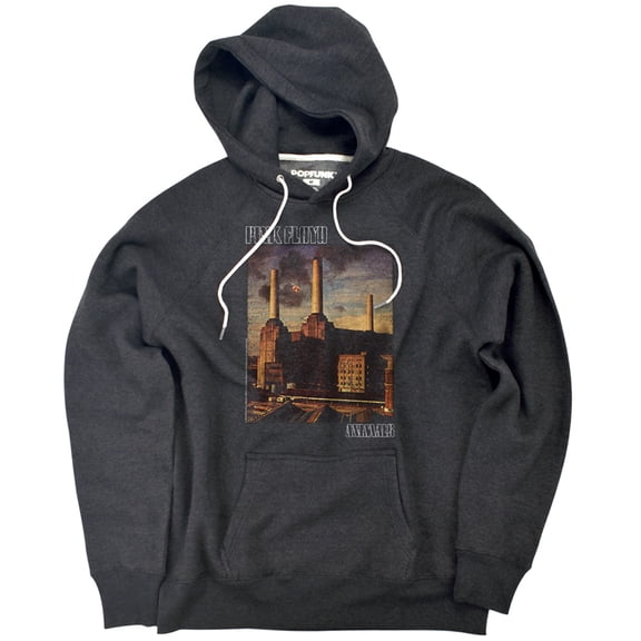 Pink Floyd Faded Animals Unisex Adult Slim Fit Pull-Over Heather Hoodie, Charcoal, Small