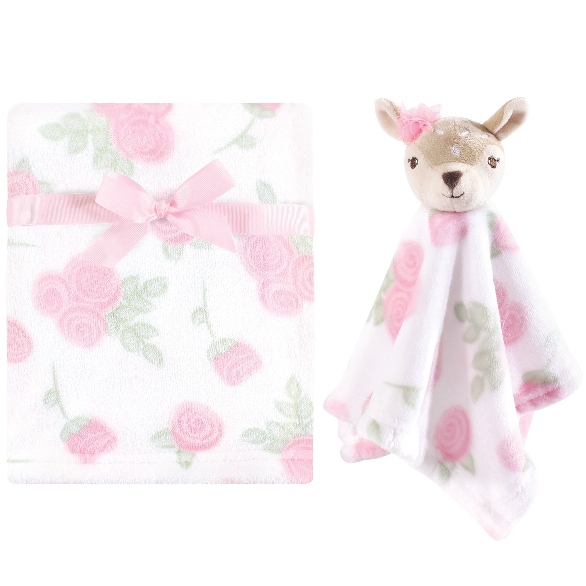 Hudson Baby Unisex Baby Plush Blanket with Security Blanket, Fawn, One