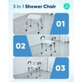 Zler Shower Chair with Arms and Back 500lbs, Medical Adjustable Heavy