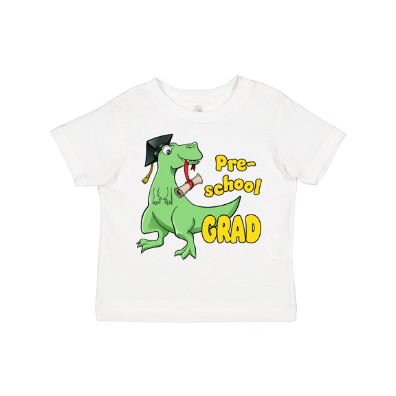 Inktastic Green Dinosaur Pre-school Grad with Cap and Diploma Boys or Girls Toddler T-Shirt