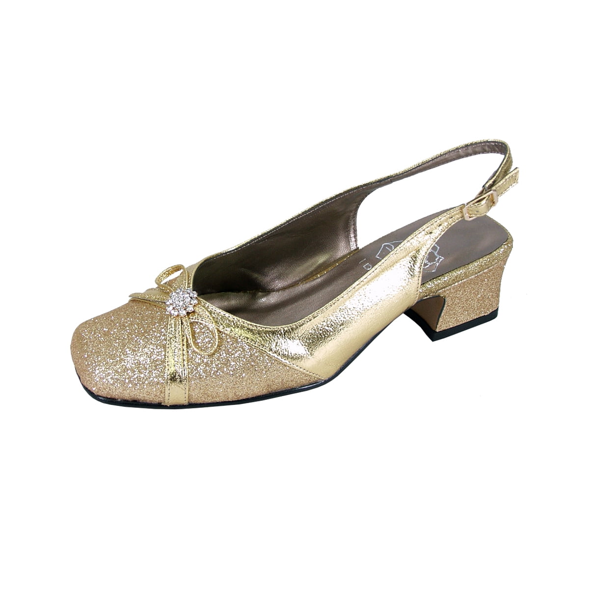 gold evening shoes wide width