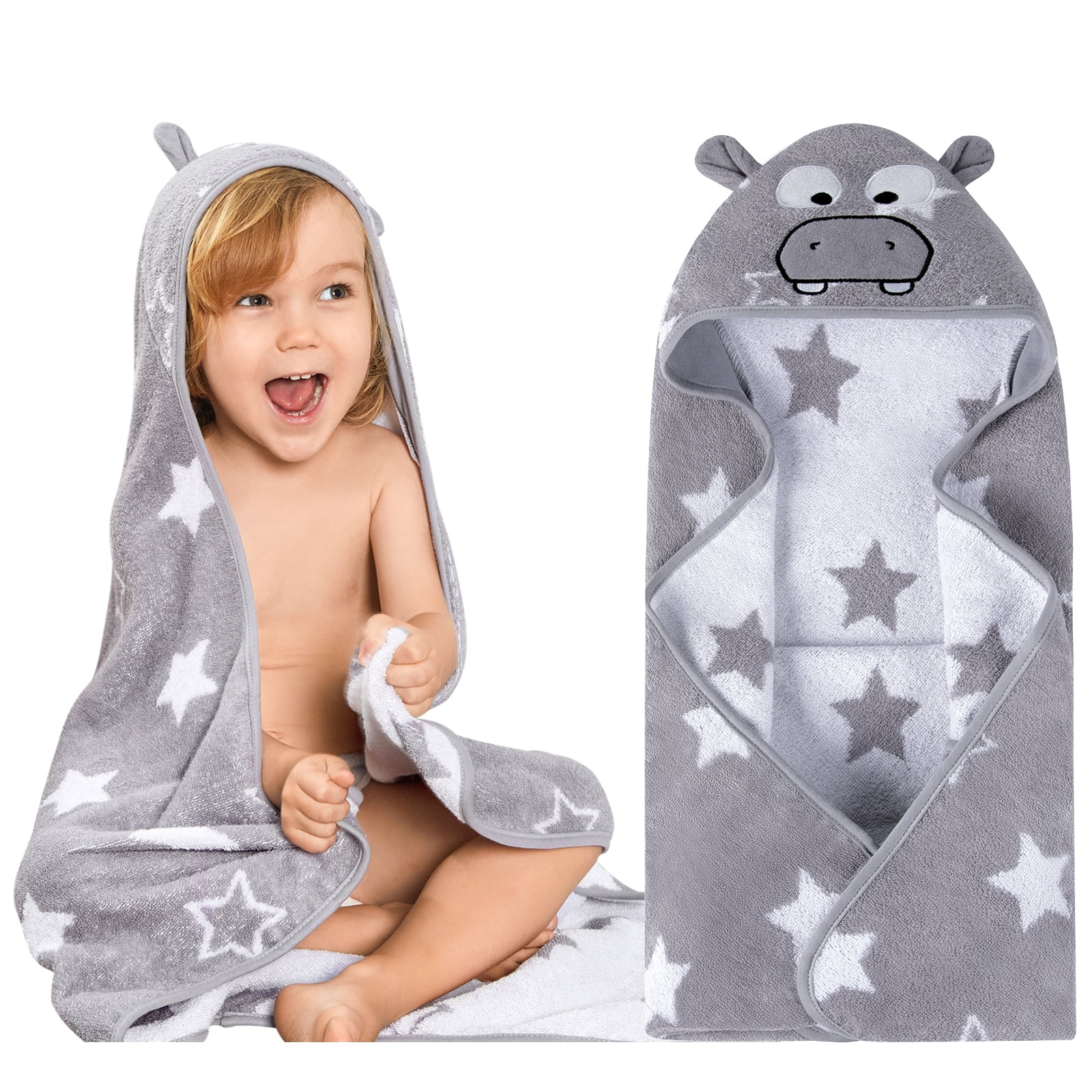 E-More Hooded Towels for Kids Puppy Design Hooded Baby Towel Soft and Super Absorbent Kids Bath Towel Children 100% Cotton Bath Towel with Hood for Girls & Boys 