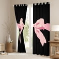 thumbnail image 4 of Feelyou Black Pink Bowknot Black Out Curtains for Girls, Kawaii Bow-tie Ribbon Curtains Pack of 2 (42x63 Each), Cute Princess Style Bedroom Curtains, Blackout Curtains Room Decor, 4 of 7