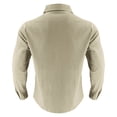 thumbnail image 4 of Cmfcve Mens Cuban Guayabera Shirt Long Sleeve Casual Dress Linen Button Down Shirts Fashion Loose Fit Shirt Jackets, 4 of 8