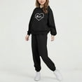 thumbnail image 6 of NAISIBABY Girls Hoodie and Sweatpants Set, Long Sleeve Pullover Sweatshirt with Jogger Pants Fall Winter Casual Outfit 2-Piece Black 4T, 6 of 6