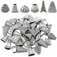 thumbnail image 1 of 48 piezas de tapas de cuentas cónicas de 6 estilos, tapas espaciadoras de cuentas, aleación de plata, conos de flores tibetanas, borlas, accesorios para cuentas, 1 of 6