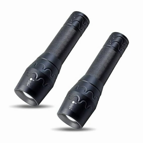 ZCTactical Flashlight 3000 Lumens - Zoomable, Waterproof, Single Mode LED Flashlights for Camping, Hiking, Emergency,2-Pack