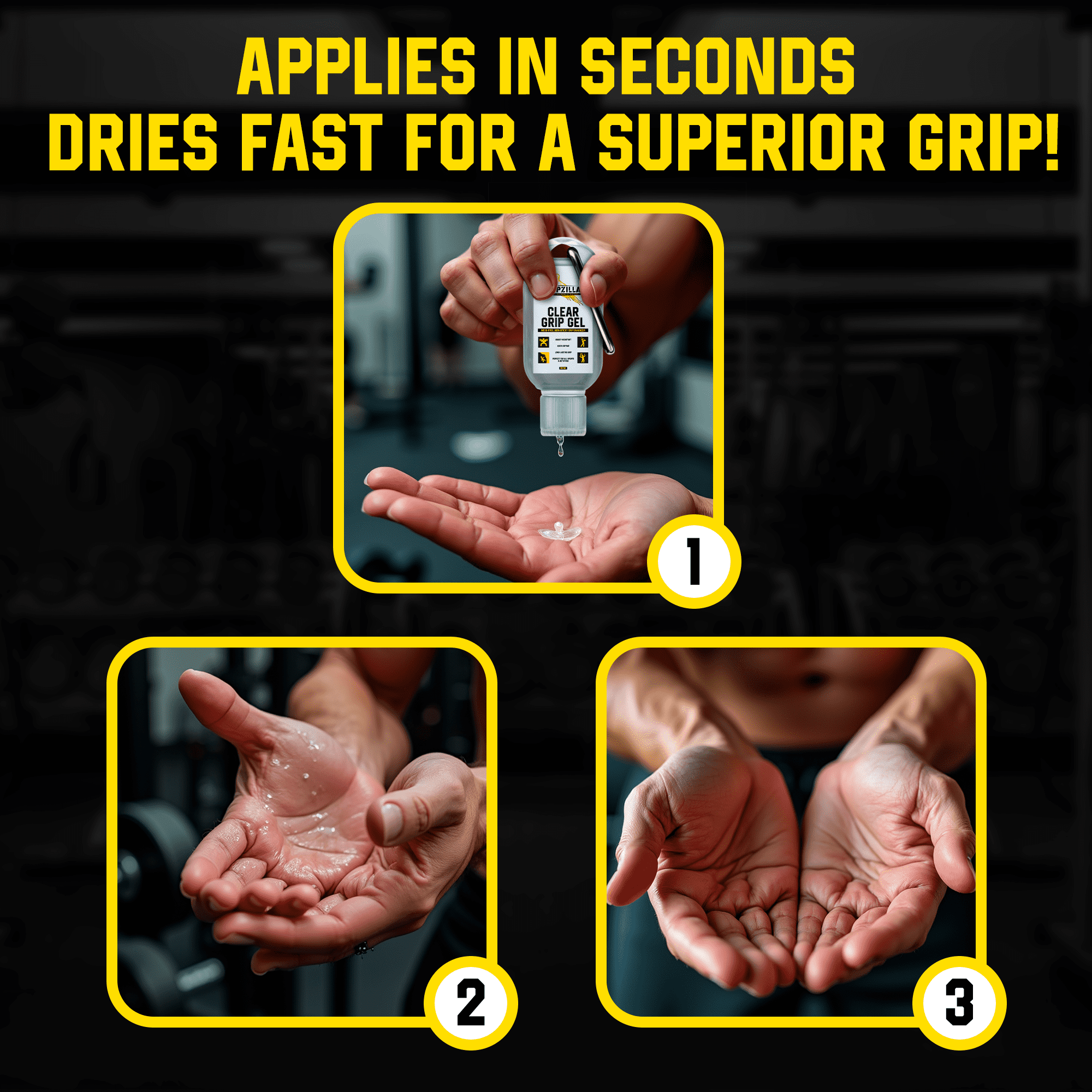GRIPZILLA Clear Liquid Chalk Gel - Grip Enhancer for Sports
