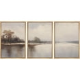 thumbnail image 3 of PixonSign Framed Canvas Print Wall Art Set Fine Art Island Lake Summer Autumn Landscape Nature Wilderness Illustrations Modern Art Decorative Rustic Relax/Calm Colorful for Bedroom - 16"x24"x3 Natural, 3 of 5