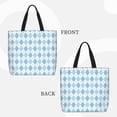 thumbnail image 3 of Disketp Blue and White Squares Canvas Tote Bag,Women Shoulder Bag Crossbody Handbag with Zipper Closure, 3 of 8