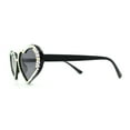thumbnail image 3 of Womens Iridescent Rhinestone Bling Bubbly Heart Shape Sunglasses Black, 3 of 4