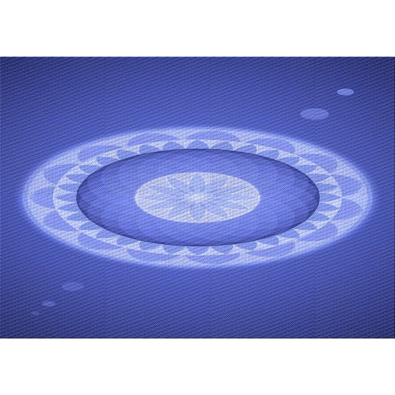 Ahgly Company Indoor Rectangle Patterned Sky Blue Dress Blue Area Rugs, 7' x 9'