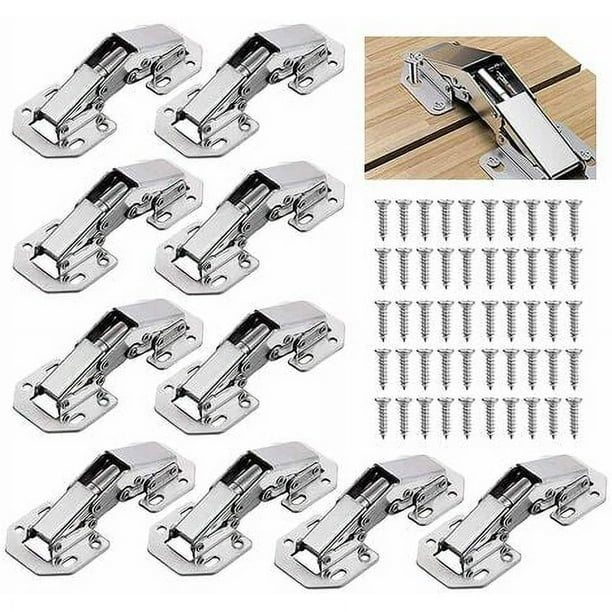 20 bisagras para puerta de armario, bisagras para puerta de cocina, bisagras para muebles de 90°, bisagras invisibles, tornillos a juego, adecuadas para puertas de gabinetes, puertas de gabinetes