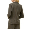 thumbnail image 3 of INSPIRE CHIC Women's Houndstooth Plaid Blazer Work Business Casual Suit Jacket for Fall L Brown, 3 of 5